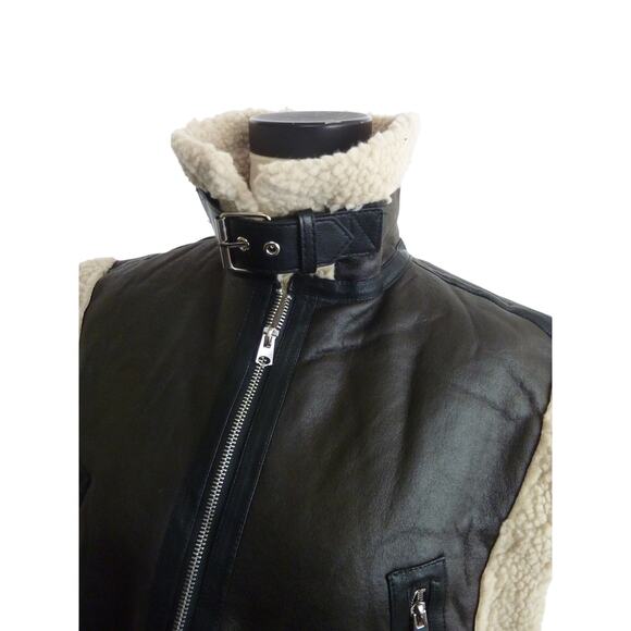 NWT Commense Faux Leather Sleeveless Flight Crop Jacket S - Picture 4 of 6